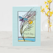 3266毎日バタフライ勇気付けられる カード (黄色い花)