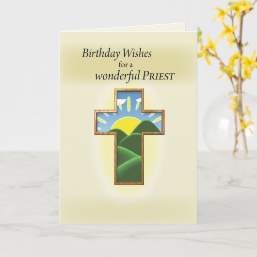 3272誕生日司祭、クロス カード (黄色い花)