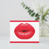 327493 RED SMOCH LIPSキスメイクアップ美しいLOVE FAS ポストカード (スタンド正面)