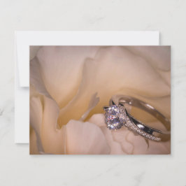 3292-婚約リングや輪オンホワイトカーネーション 招待状