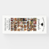 32 フォト - 現代的な卒業式 ミニマル ホワイト 横断幕 (横)