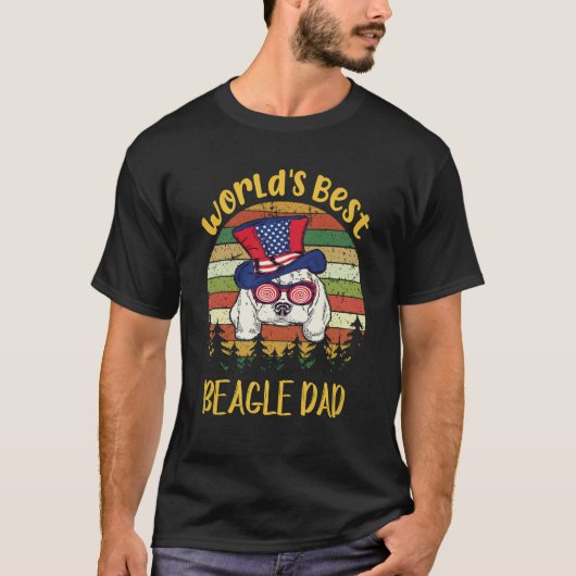 32 世界で一番のビーグルパパ ビーグル Tシャツ (正面)