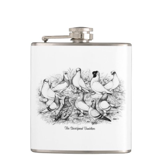 32.短い顔のタンブラー・ハト フラスク (正面)