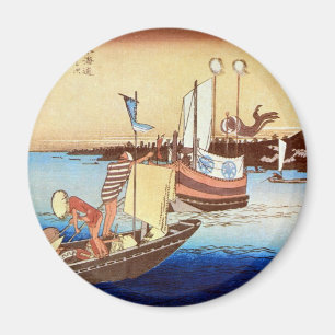32.荒井宿、広重新井宿、広重、浮世絵 マグネット