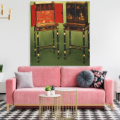 32:2つのChinoiserieキャビネット, c.1770 キャンバスプリント (インサイチュ (リビング))