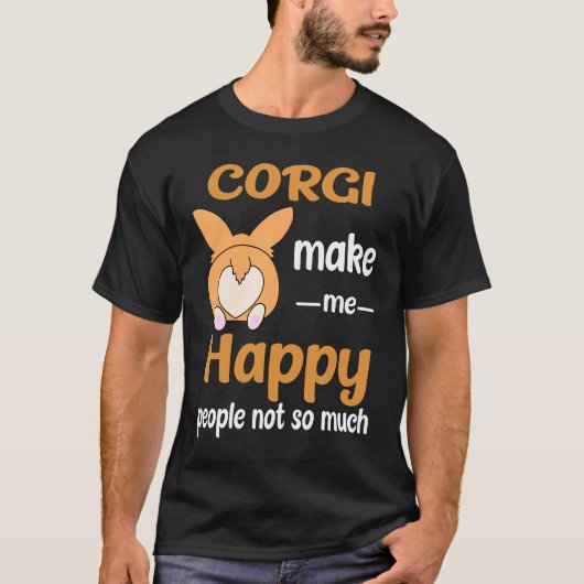 32 Corgiが私を幸せに Tシャツ (正面)