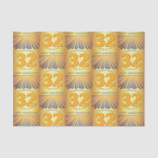 32 Year | Golden Ray 12 Step Anniversary Tissue Pa 薄葉紙 (正面)