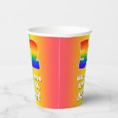32nd Birthday: Colorful, Fun Rainbow Pattern # 32 紙コップ (右)