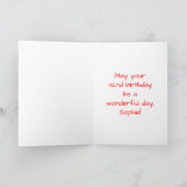 32nd Birthday: Loving Hearts Pattern, Rainbow # 32 カード (内部)