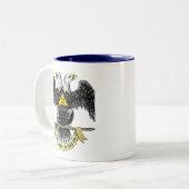 32nd Degree Scottish Rite Black Eagle Mug ツートーンマグカップ (正面左)