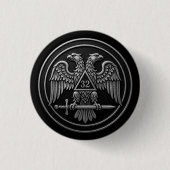 32nd Degree Scottish Rite Double Headed Eagle 缶バッジ (正面)