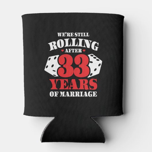 33おもしろい周年記念結婚したカップル33年 缶クーラー (裏面)