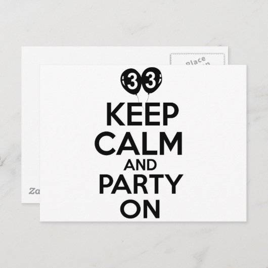 33おもしろい歳のデザイン ポストカード (正面/裏面)