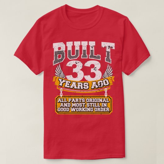 33おもしろい番目の誕生日のシャツヴィンテージ33年 Tシャツ (デザイン正面)