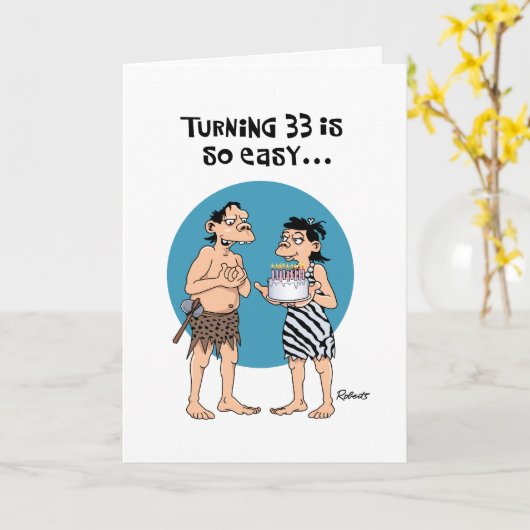 33おもしろい番目の誕生日挨拶 カード (黄色い花)