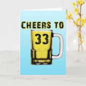 33への応援。 誕生日 カード (黄色い花)