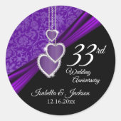 33アメジスト結婚記念日デザイン ラウンドシール (正面)