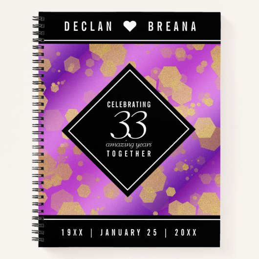 33エレガントアメジスト結婚アニバーサリーノートブック ノートブック (正面)