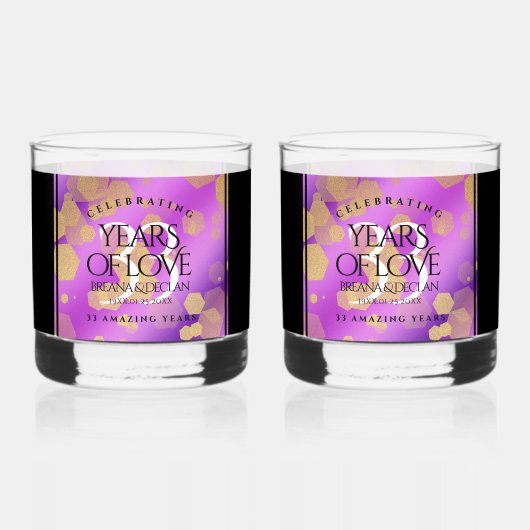 33エレガントアメジスト結婚記念日 ウイスキーグラス (裏面)