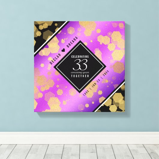 33エレガントアメジスト結婚記念日 キャンバスプリント (インサイチュ (ウッドフロア))