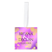 33エレガントアメジスト結婚記念日 キューブオーナメント (正面)