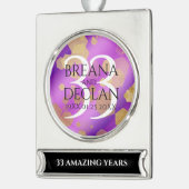 33エレガントアメジスト結婚記念日 シルバープレートバナーオーナメント (左)