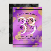 33エレガントアメジスト結婚記念日 セーブザデート (正面/裏面)