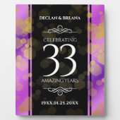 33エレガントアメジスト結婚記念日 フォトプラーク (正面)