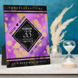 33エレガントアメジスト結婚記念日 フォトプラーク