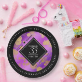 33エレガントアメジスト結婚記念日 ペーパープレート (パーティー)