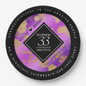 33エレガントアメジスト結婚記念日 ペーパープレート (正面)