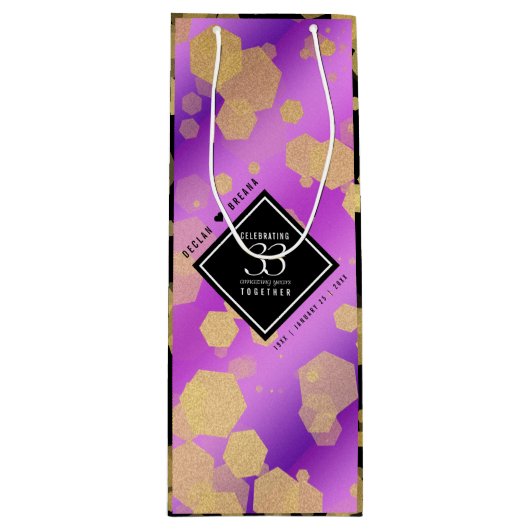 33エレガントアメジスト結婚記念日 ワインギフトバッグ (正面)