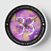 33エレガントアメジスト結婚記念日 壁時計 (正面)