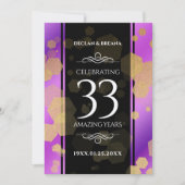 33エレガントアメジスト結婚記念日 招待状 (正面)