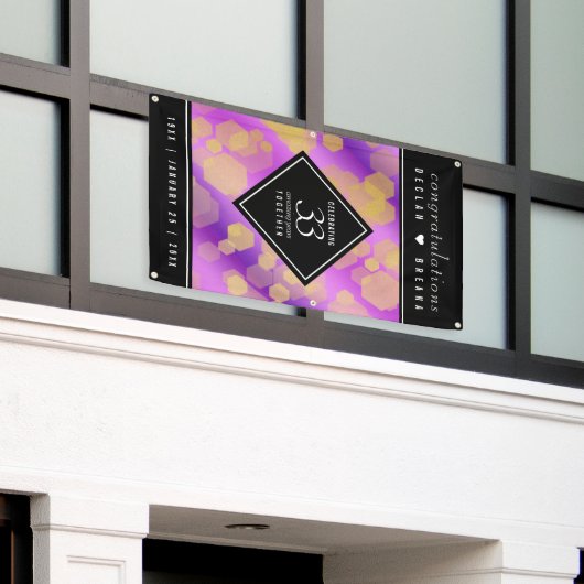 33エレガントアメジスト結婚記念日 横断幕 (ビルの外側)