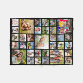 33パーソナライズされたフォトコラージュカスタムカラー フリースブランケット (正面(横))