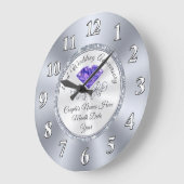33パーソナライズされた周年結婚記念贈与 ラージ壁時計 (傾斜)