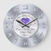 33パーソナライズされた周年結婚記念贈与 ラージ壁時計 (正面)