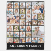 33モダンフォトコラージュパーソナライズされたファミリー フリースブランケット (正面)