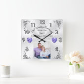 33周年の贈り物結婚アイディアのパーソナライズ スクエア壁時計 (ホーム)