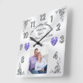 33周年の贈り物結婚アイディアのパーソナライズ スクエア壁時計 (傾斜)
