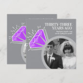 33周年記念パーティー アメシスト リング 2枚の写真 招待状 (正面/裏面)