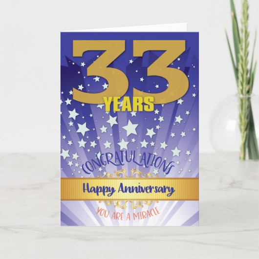 33回目の回復記念日 太字の数字 カード (正面)