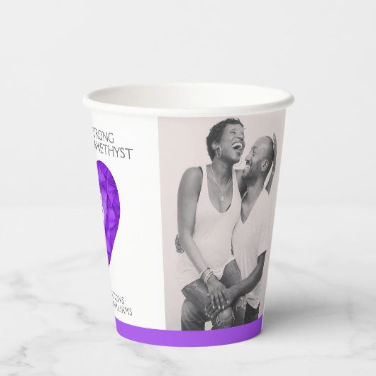 33年の強い愛アメジストパープル結婚ズ 紙コップ (裏面)