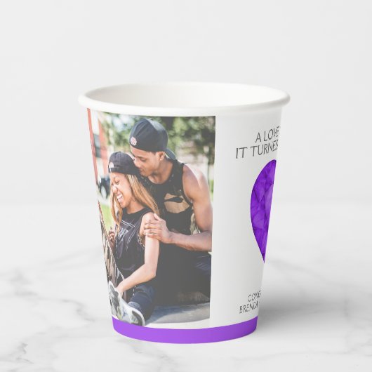 33年の強い愛アメジストパープル結婚ズ 紙コップ (正面)