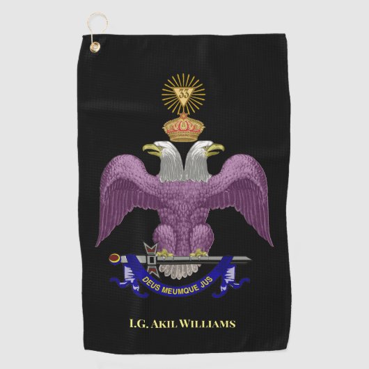 33度 ゴルフタオル (正面)