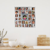 33枚の写真で卒業パーティのスクエアをパーソナライズ ポスター (キッチン)