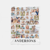 33枚モダンのフォトコラージュのパーソナライズされた写真 フリースブランケット (正面)