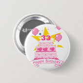 33歳お誕生日ケーキ 缶バッジ (正面&裏面)