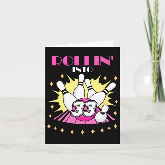 33歳のボーリング誕生日パーティー33.女性自分 カード (正面)